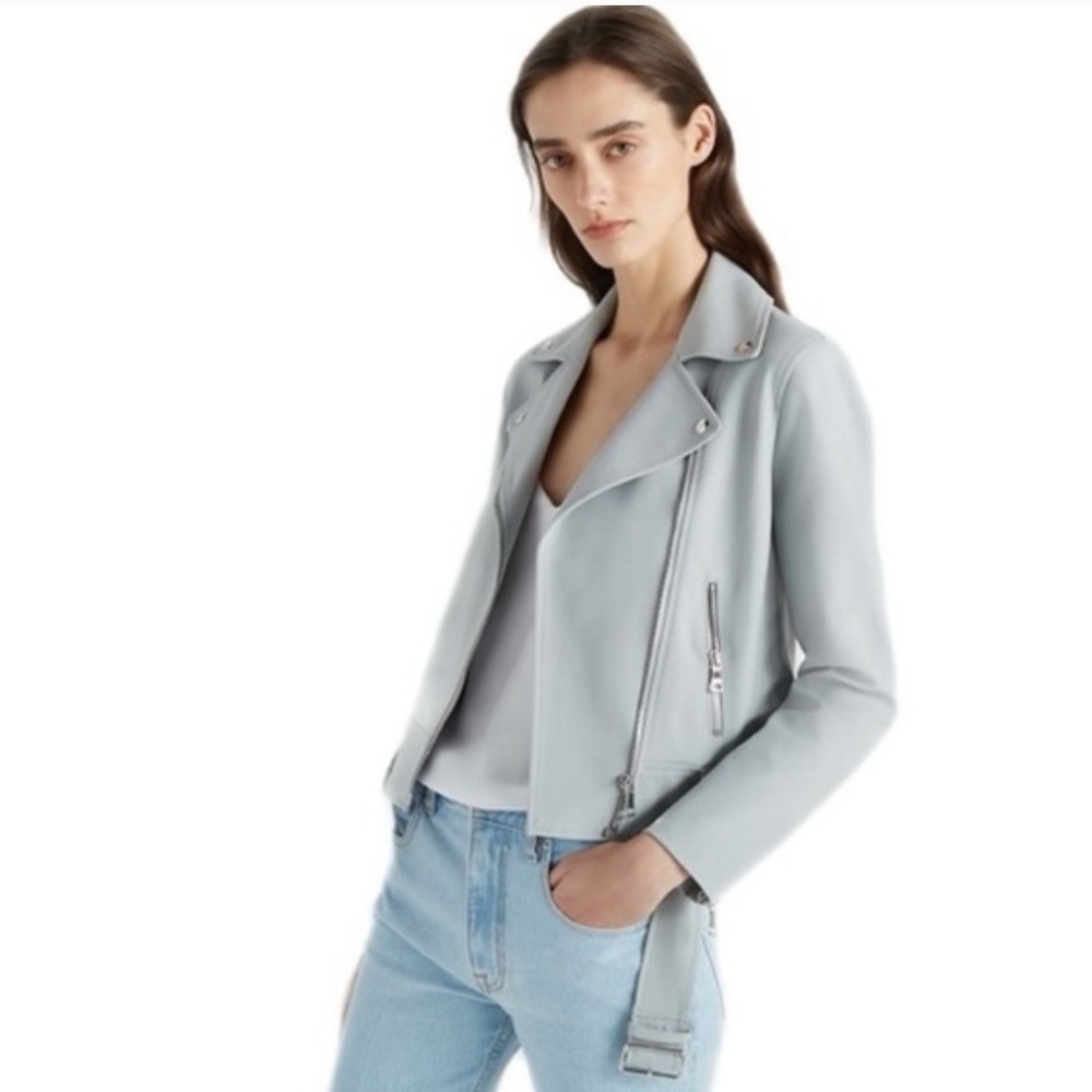 Club Monaco Blue  Moto Jacket Asymmetrical Zipper